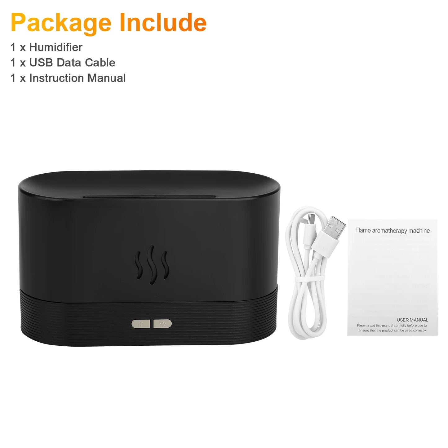 180Ml Air Diffuse Essential Oil Humidifier, Aroma Mist Diffuser with Fire 7 Color Change LED Light for Office Room