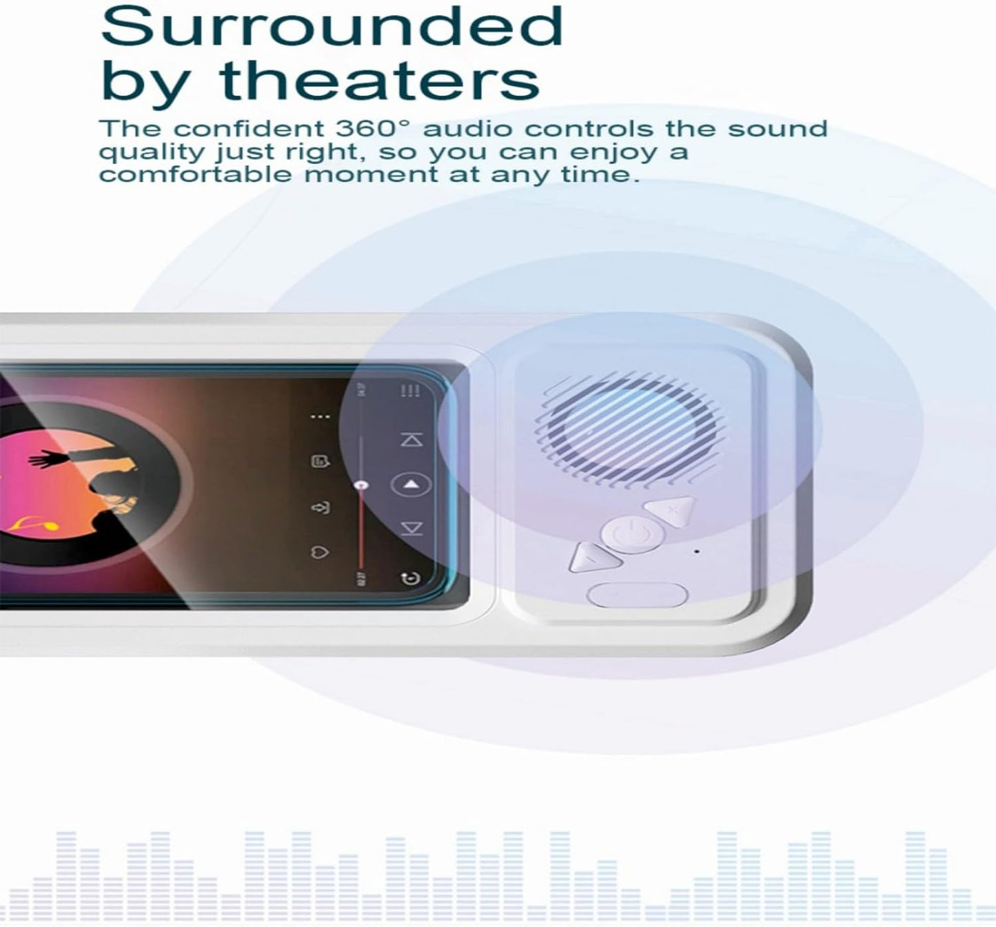 Wireless Bluetooth Shower Phone Holder Waterproof, Speaker, 360° Rotation, Retractable Adjustable Shower Case Holder for Bathroom Wall, Kitchen, Gift for Friends 4"-6.8" Cell Phone-White