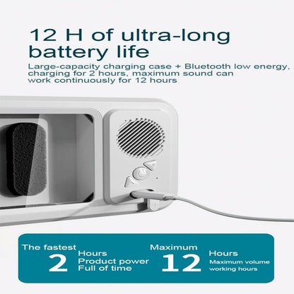 Wireless Bluetooth Shower Phone Holder Waterproof, Speaker, 360° Rotation, Retractable Adjustable Shower Case Holder for Bathroom Wall, Kitchen, Gift for Friends 4"-6.8" Cell Phone-White